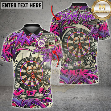 Maxcorners Darts Graffiti Funny Dartboard Character Multicolor Customized Name, Team Name 3D Shirts