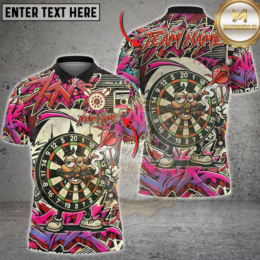 Maxcorners Darts Graffiti Cartoon Dartboard Multicolor Customized Name, Team Name 3D Shirts