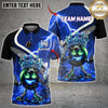 Maxcorners Bowling King Crown Fire Lightning Multicolor Customized Name, Team Name 3D Shirts