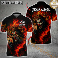 Maxcorners Darts Fiery Joker Card Multicolor Customezed Name, Team Name 3D Shirt