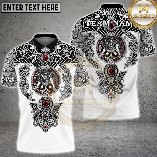 Maxcorners Darts Viking Celtic Dragon Multicolor Customized Name, Team Name 3D Shirt (4 Colors)