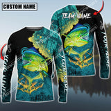 Maxcorners Mahi-Mahi Fishing Jersey Sun Protection Personalized Name,Team Name 3D Long Sleeve Shirt