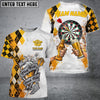 Maxcorners Personalized Name Dart Polo Shirt, Player Darts Drink Beer Design ,Custom Team Shirt for Men, Gift for Darts Players