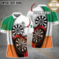 Maxcorners Darts Shirt Irish Flag Dartboard Style Personalized Name, Team Name 3D Shirt
