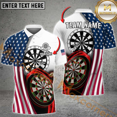 Maxcorners Darts Shirt American Flag Dartboard Style Personalized Name, Team Name 3D Shirt