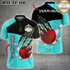Maxcorners Bowling Ball Claw Strike Multicolor Customized Name, Team Name 3D Shirt