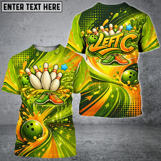 Maxcorners Bowling Lightning Style Multicolor Options Personalized Name, Team Name 3D Shirt For Donald (4 Colors)