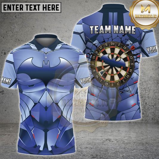 Maxcorners Darts Blue Bat Armor Dartboard Design Personalized Name 3D Unisex Shirt