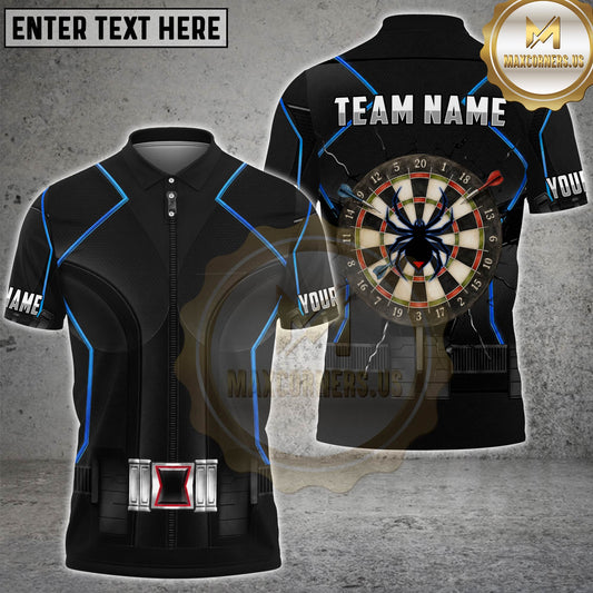 Maxcorners Darts Black Spider Armor Dartboard Design Personalized Name 3D Unisex Shirt