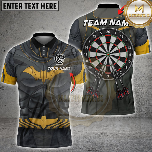 Maxcorners Darts Gray Armor Dart Target Design Personalized Name 3D Unisex Shirt