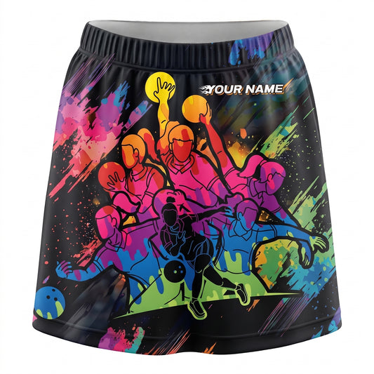 Maxcorners Bowling Graffiti Street Art Personalized 3D Skirts With Shorts