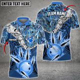 Maxcorners Bowling & Pins Tattoo Maori Multicolor Option Customized Name And Team Name 3D Polo Shirt (4 Colors)