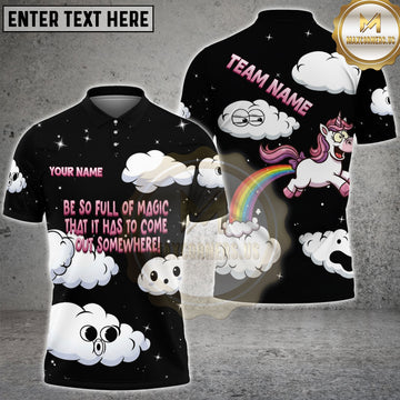 Maxcorners Darts Cute Angry Unicorn Rainbow Personalized Name, Team Name 3D Shirt