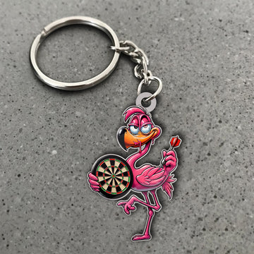 Maxcorners Darts Funky Flamingo 3D Keychain And Ornament