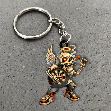 Maxcorners Darts Angelic Skeleton 3D Keychain And Ornament