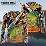 Maxcorners Mahi-Mahi Fishing Angry Halloween Pattern Sport Jersey Sun Protection Personalized Name, Team Name Long Sleeve Shirt