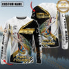 Maxcorners Fishing Hook Graphic & Jumping Fish Art Personalized Name, Team Name 3D Long Sleeve Shirt