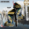 Maxcorners Fishing Hook Graphic & Jumping Fish Art Personalized Name, Team Name 3D Long Sleeve Shirt