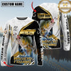 Maxcorners Fishing Hook Graphic & Jumping Fish Art Personalized Name, Team Name 3D Long Sleeve Shirt