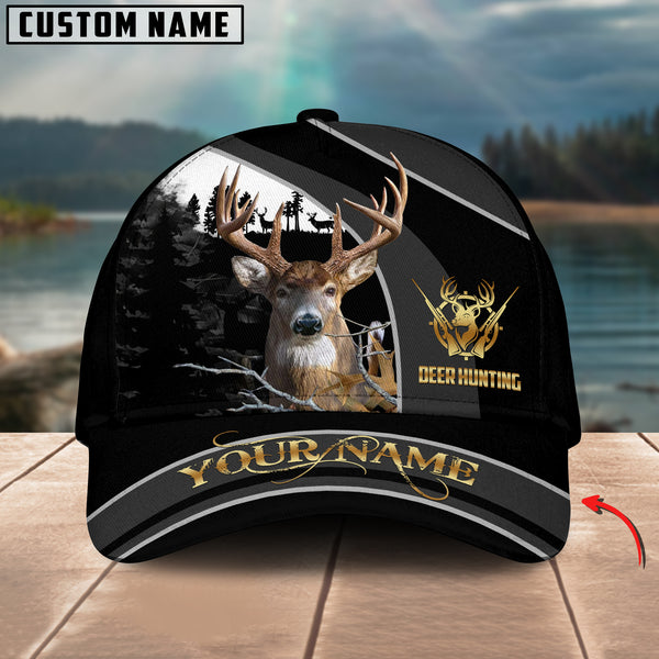 Maxcorners Deer Hunting Forest Classic Personalized Name 3D Cap