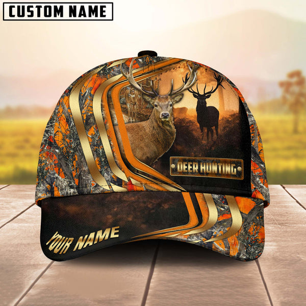 Maxcorners Deer Hunting Forest Premium Personalized Name 3D Cap