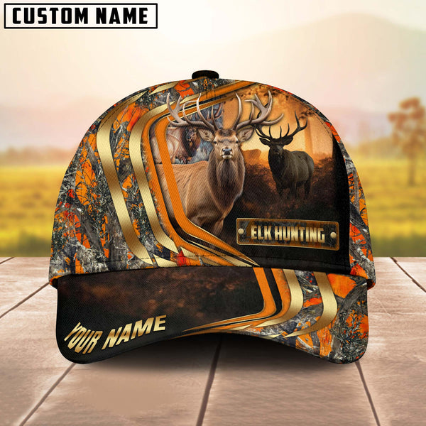 Maxcorners Elk Hunting Forest Premium Personalized Name 3D Cap