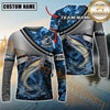 Maxcorners Fishing Grey Diagonal Stripe & Blue Flame Water Splash Personalized Name, Team Name 3D Long Sleeve Shirt (Mahi-mahi, Tuna, Chinook, Marlin, Striped Bass, Salmon)