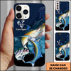 Maxcorners Saltwater Fish Fishing Ocean Action Splash Design Personalized Name Phone Case