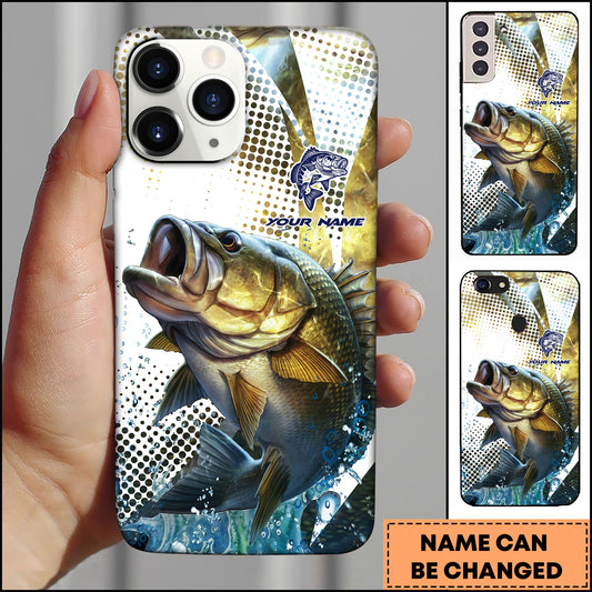 Maxcorners Bass Fishing Water Sport Jersey Personalized Name Phone Case