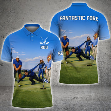 Maxcorners Golf Fantastic Fore Blue 3D Unisex Shirt For RODeric