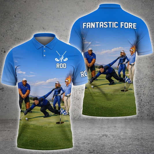Maxcorners Golf Fantastic Fore Blue 3D Unisex Shirt For RODeric