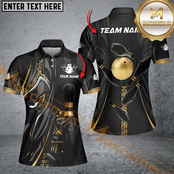 Maxcorners Bowling Ball & Pins Black Panther Pro Sport Jersey Multicolor Customized Name 3D Shirt For Women (6 Colors)