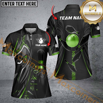 Maxcorners Bowling Ball & Pins Black Panther Pro Sport Jersey Multicolor Customized Name 3D Shirt For Women (6 Colors)