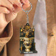 Maxcorners Personalized Acrylic Deer Bathroom Christmas Ornament - Funny Personalized Holiday Decor for Hunters & Wildlife Lovers LM0110