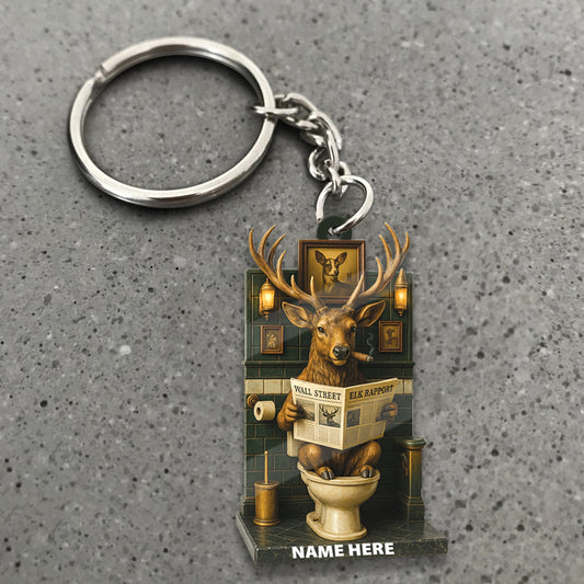 Maxcorners Personalized Acrylic Deer Bathroom Christmas Ornament - Funny Personalized Holiday Decor for Hunters & Wildlife Lovers LM0110