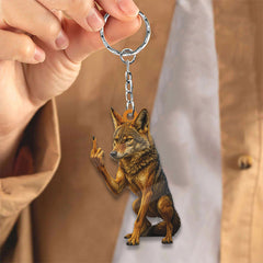 Maxcorners Personalized Funny Coyote Fukin' Finger Hunting Acrylic Christmas Ornament - Custom Gift for Hunters LM0411