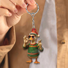 Maxcorners Personalized Funny Cool Duck Acrylic Christmas Ornament - Custom Name Xmas Decor, Unique Holiday Ornament for Hunter or Friend

 LM0411