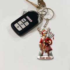 Maxcorners Personalized Scottish Deer Ornament, Custom Name Highland Bagpiper Christmas Decoration

 LM0411