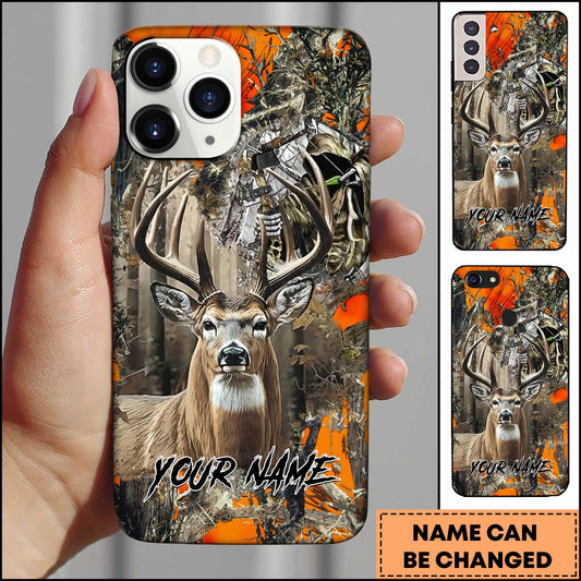 Maxcorners Deer Hunter Camo Personalized 3D Phone Case (4 colors)