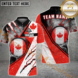 Maxcorners Canadian Flag Darts Jersey Customized Name, Team Name 3D Polo Shirt