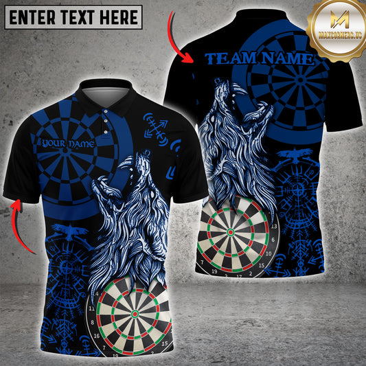 Maxcorners Darts Wolf Viking Style Multicolor Option Customized Name, Team Name 3D Shirt For Kristen