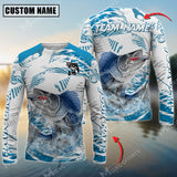 Maxcorners Walleyes Fishing Blue Water Jersey Sun Protection Personalized Name, Team Name Long Sleeve Shirt