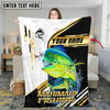 Maxcorners Mahi-Mahi Fishing Hook Graphic & Jumping Fish Art  Personalized Name 3D Blanket