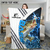 Maxcorners Walleye Fishing White Blue Lava Sun Protection Personalized Name 3D Blanket