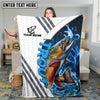 Maxcorners Walleye Fishing White Blue Lava Sun Protection Personalized Name 3D Blanket