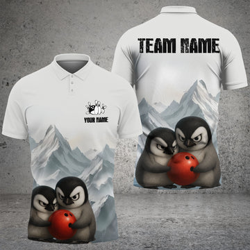 Maxcorners Bowling Arctic Penguins Chill But Fierce Personalized Name 3D Unisex Shirt KH