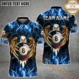 Maxcorners Billiard Ball 8 Pool Fire Eagle Multicolor Options Personalized Name, Team Name 3D Shirt