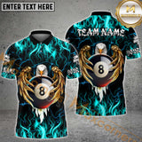 Maxcorners Billiard Ball 8 Pool Fire Eagle Multicolor Options Personalized Name, Team Name 3D Shirt