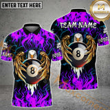 Maxcorners Billiard Ball 8 Pool Fire Eagle Multicolor Options Personalized Name, Team Name 3D Shirt