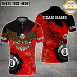 Maxcorners Billiard Vibrant Eagle Multicolor Options Personalized Name, Team Name 3D Shirt
